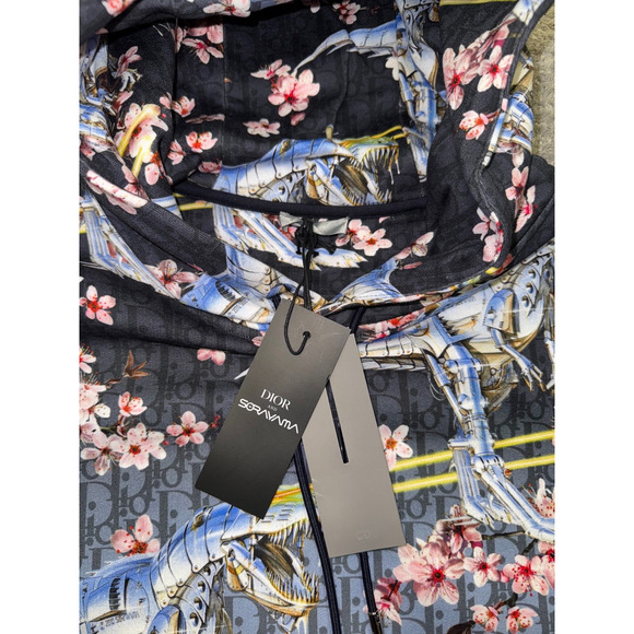 Dior x Sorayama Kim Jones Dinosaur Cherry Blossom Oblique Logo Hoodie M Medium - Picture 7 of 16